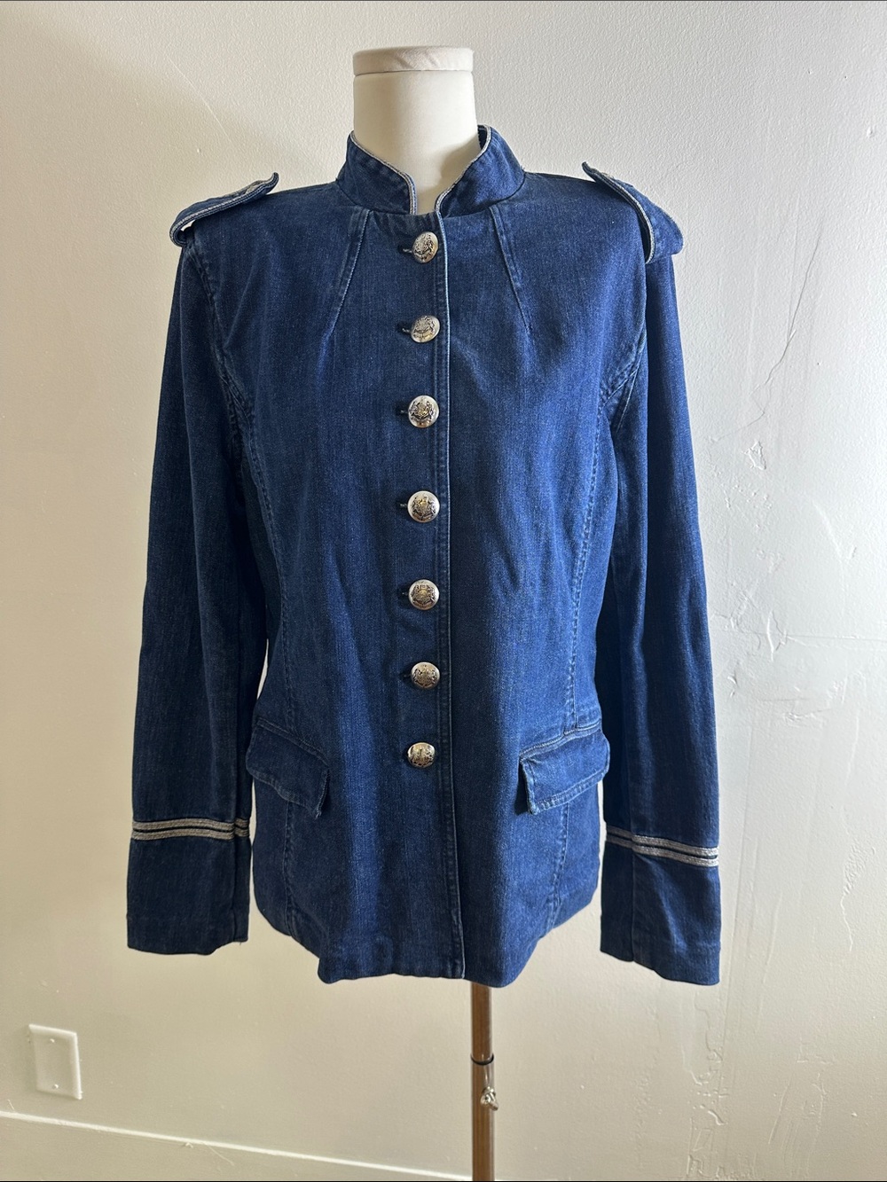 Vintage Ralph Lauren Military Preppy Denim Jacket - Picture 4 of 6
